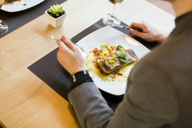 Young man in restaurant
